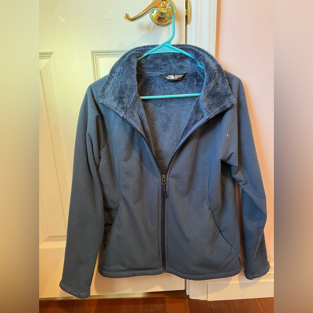 Full-zip fuzzy North Face Jacket, women’s medium